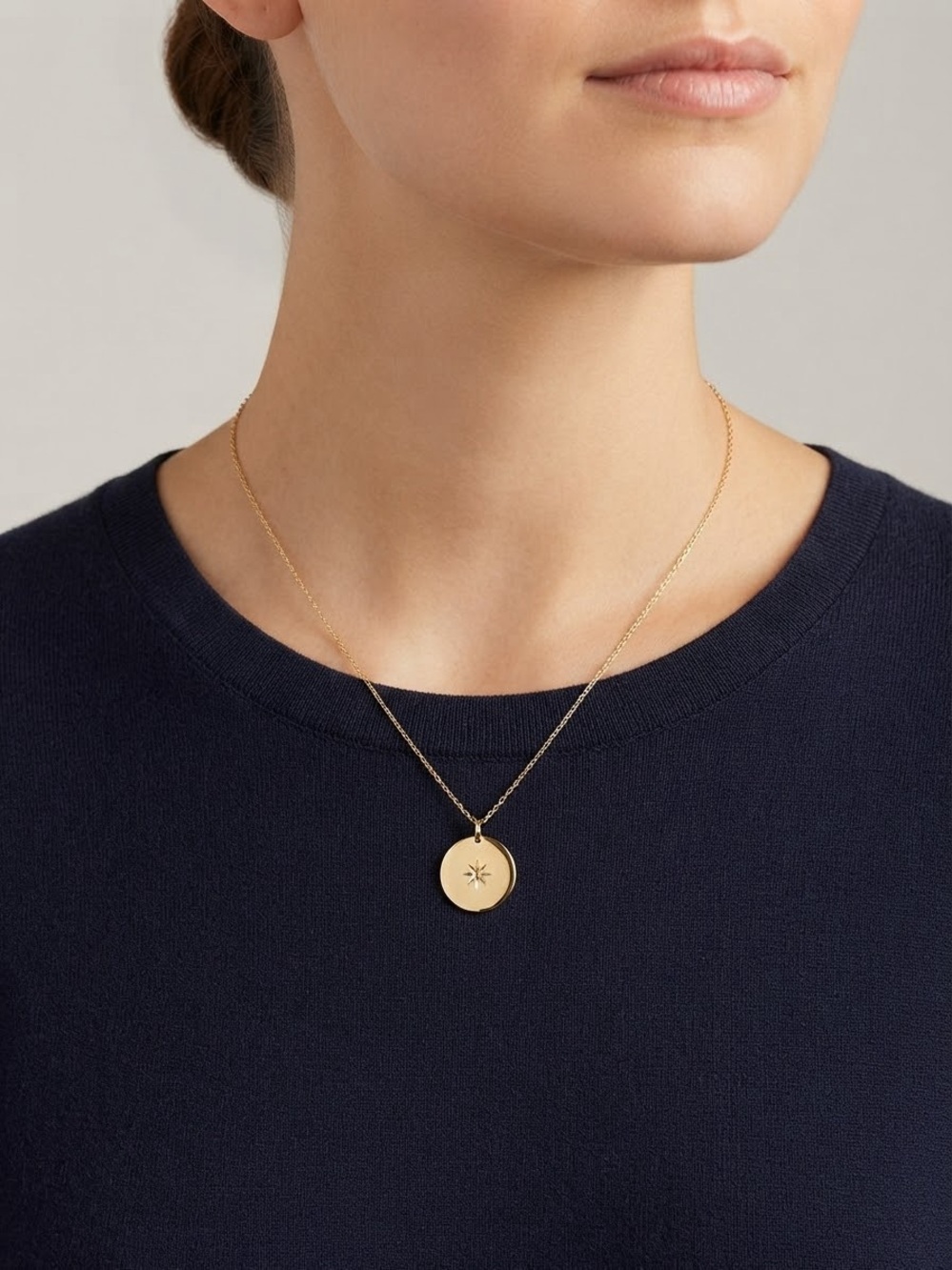 Uncommon James Gold Starburst Disc Pendant Necklace